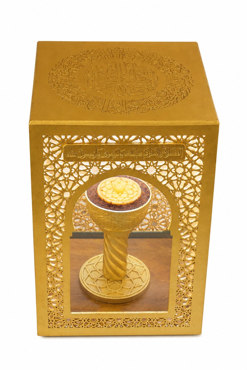 Moo-e-Mubarak case with the built-in LED light ring switched on
